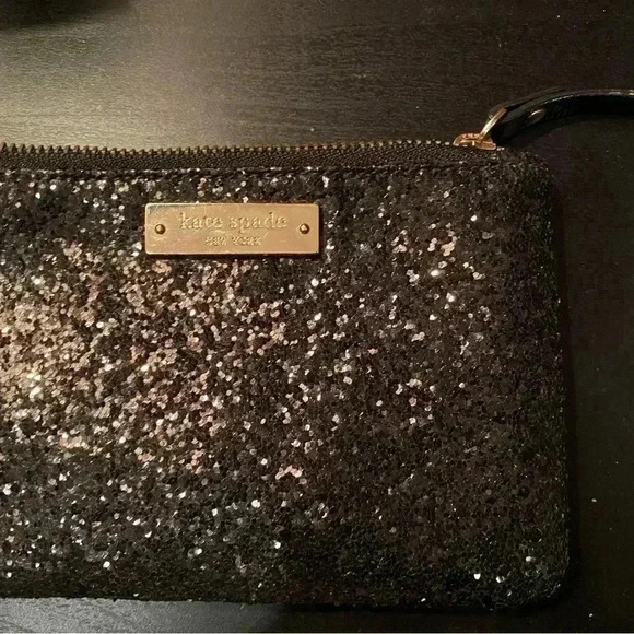 Kate Spade Black Sparkle Card Holder - Picture 3 of 7